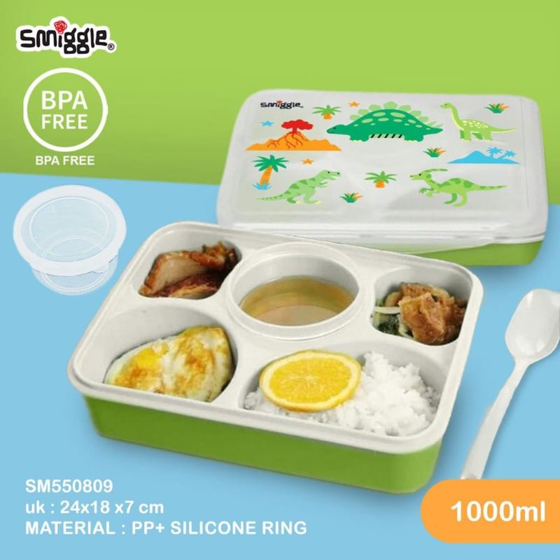 Lunch Box Anak Karakter 1000ml Smiggle 5 sekat