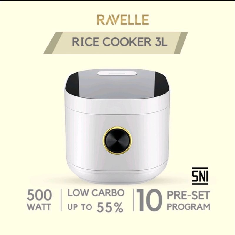 RAVELLE full digital low carbo rice cooker 3 liter - magic com less sugar