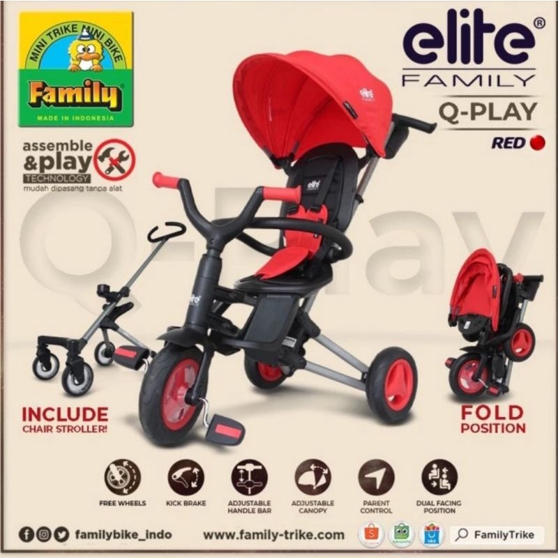 Family Elite Q Play Tricycle 5 in 1/ SepedaFamily Anak