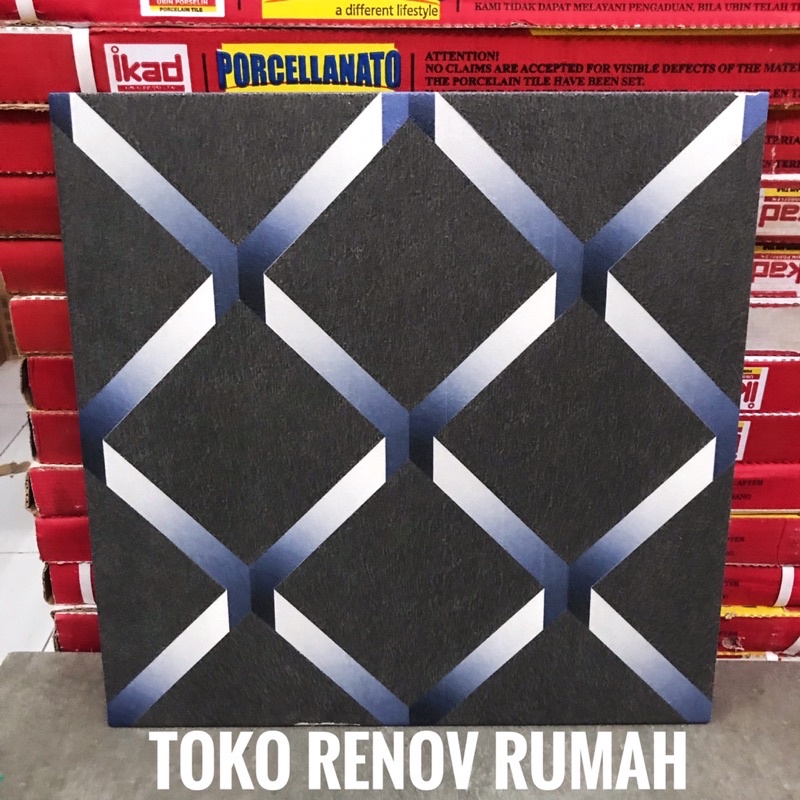 keramik lantai 40x40 hitam motif 3D (doff)/ keramik lantai teras/ keramik garasi/ keramik lantai kam