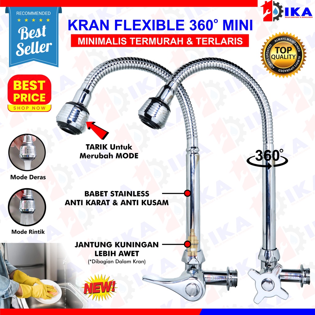 - Kran Angsa Dapur Fleksibel / Flexible - 1/2 Inch - High Quality Kran Angsa Fleksibel - Kran Cuci Piring - Keran Dapur Leher Angsa Flexibel Lentur Bagus Murah  Kran Angsa Fleksibel 360 Derajat