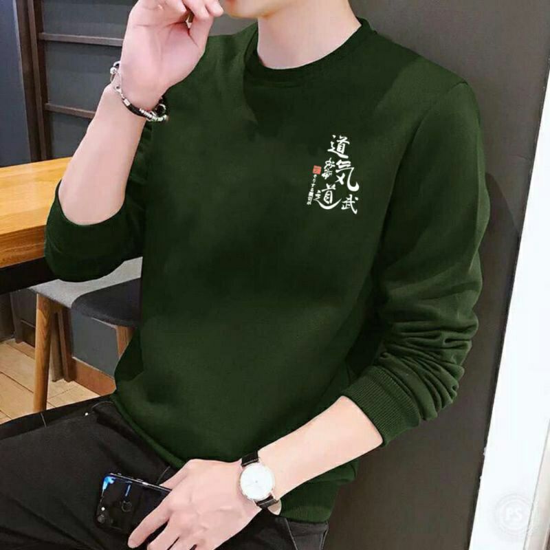 BAJU CREWNECK / KAOS LENGAN PANJANG / BAJU LENGAN PANJANG PRIA KANJI