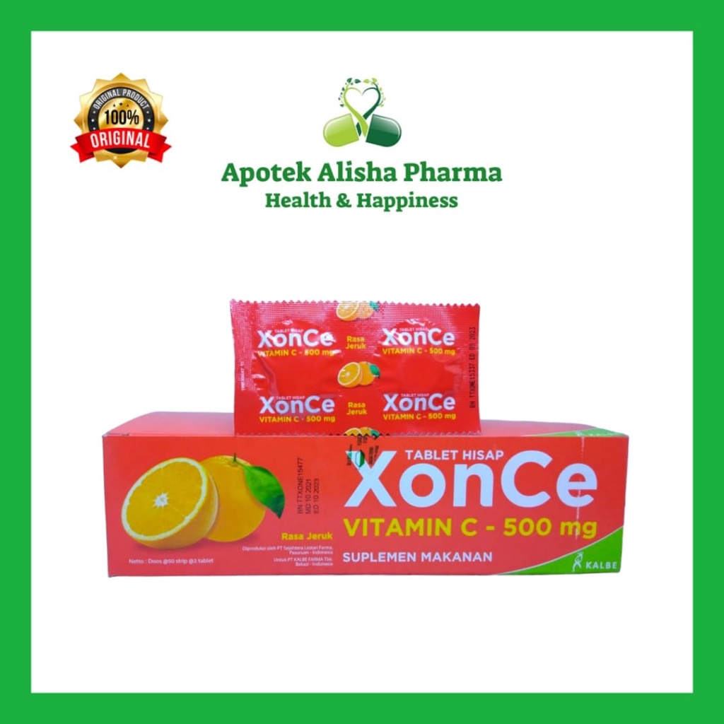 XonCe Strip 2tablet-Xonce Tablet Hisap Vitamin C/Kebugaran/Badan Fit/Sonse Tablet Hisap