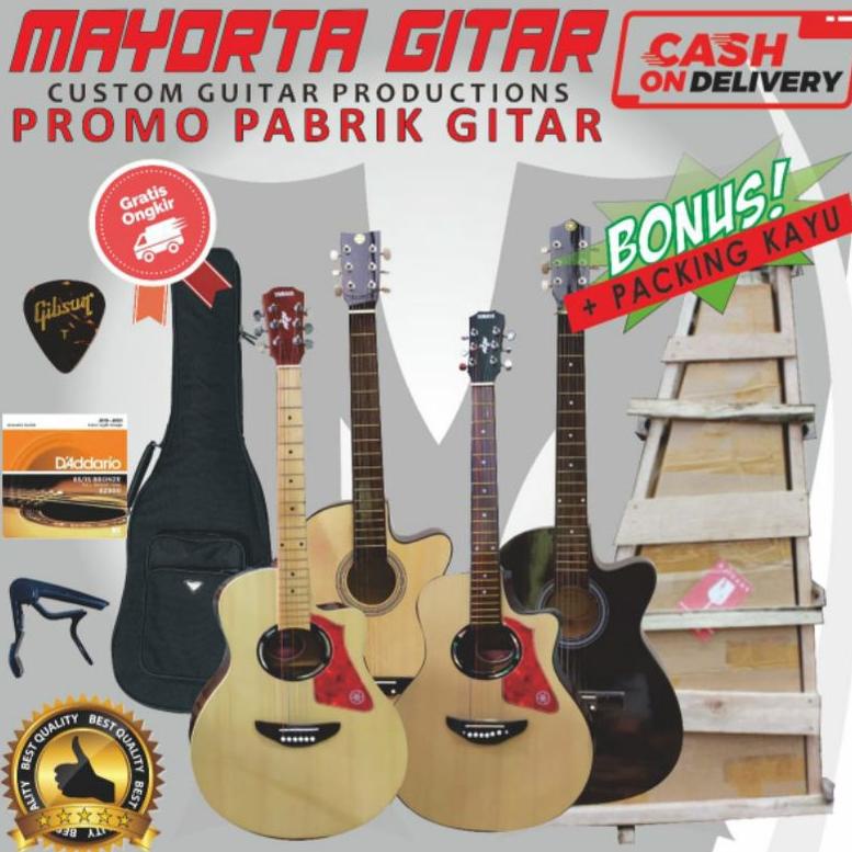BISA COD gitar akustik yamaha pemula gratis packing kayu ORIGINAL ASLI