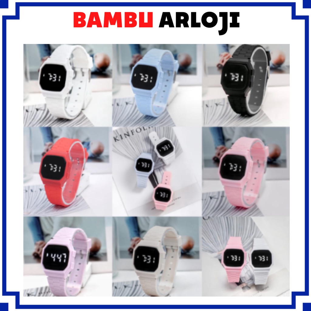 BAJ Jam Tangan Cermin Persegi Wanita / Pria LED Digital Student Couple Trend Elektronik Led Sport Ins Luminous Korea Watches RM047