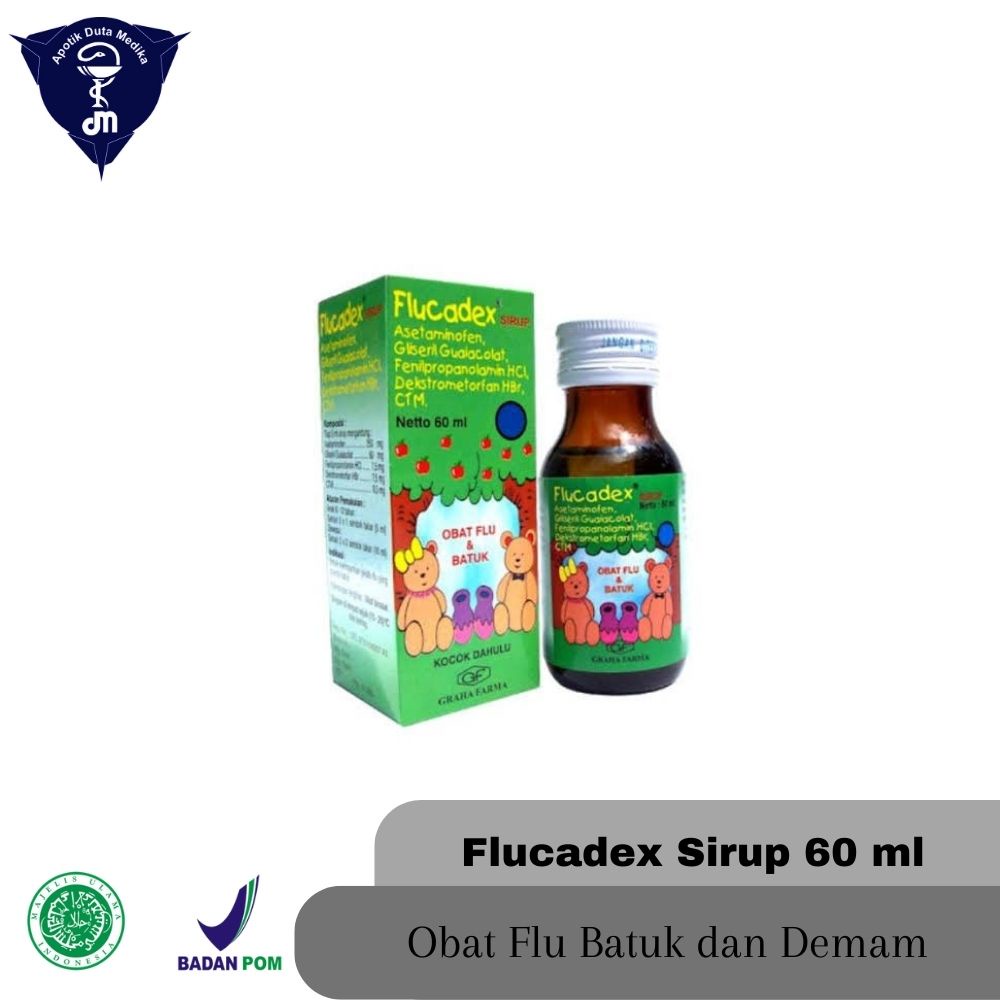 FLUCADEX 60 ML SIRUP/OBAT DEMAM BATUK PILEK ANAK/DEMAM ANAK/BATUK BERDAHAK DAN TIDAK BERDAHAK ANAK/P