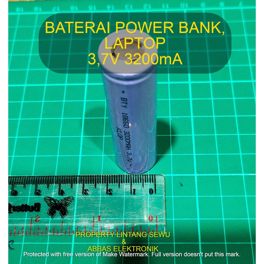 BATU BATERAI 3,7V 18650 RATA 3200MA POWER BANK BATERI LAPTOP RECHARGABLE BATU CARGER