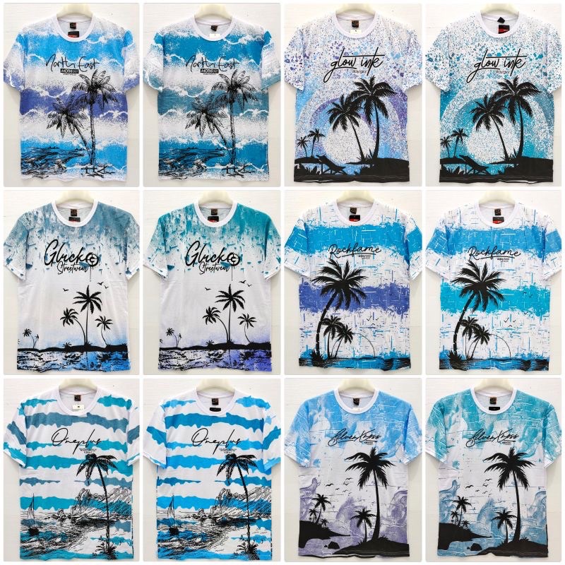 KAOS OBLONG PANTAI BEACH PRINT