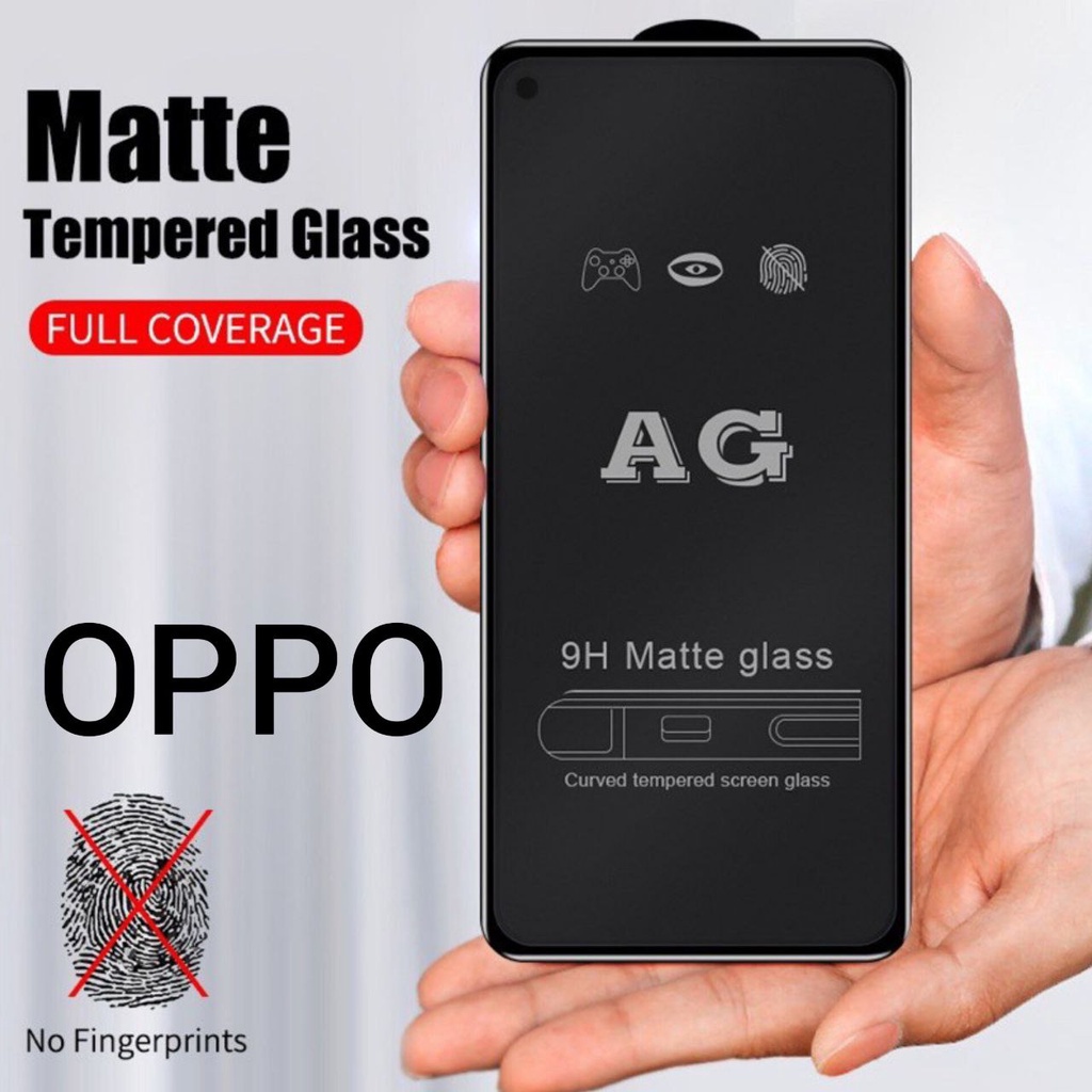 TEMPERED GLASS KACA FULL SCREEN MATE AG/TEMPERED GLASS MATTE (DOFF) Anti Glare TYPE HP OPPO Reno 5 Reno 5F Reno 6