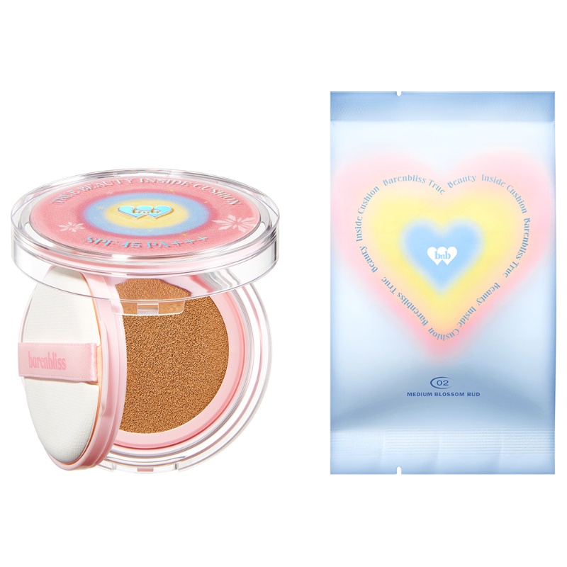Barenbliss True Beauty Inside Cushion Kit + Refill Double Joy Bundle BNB 02 Medium Blossom Bud