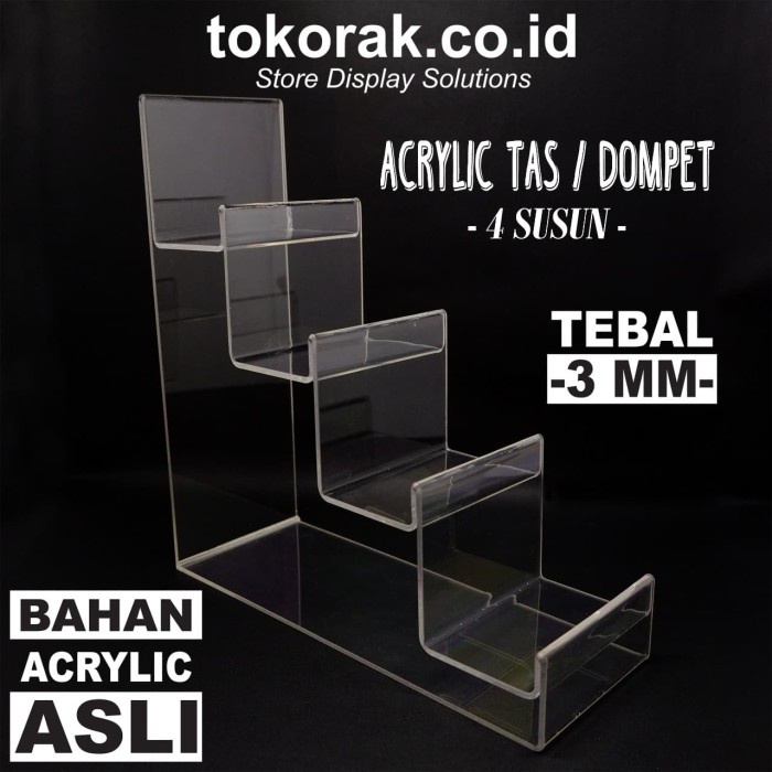 

KOMPLIT ACRYLIC TAS 4 SUSUN AKRILIK ASLI MIKA STAND Code 1669