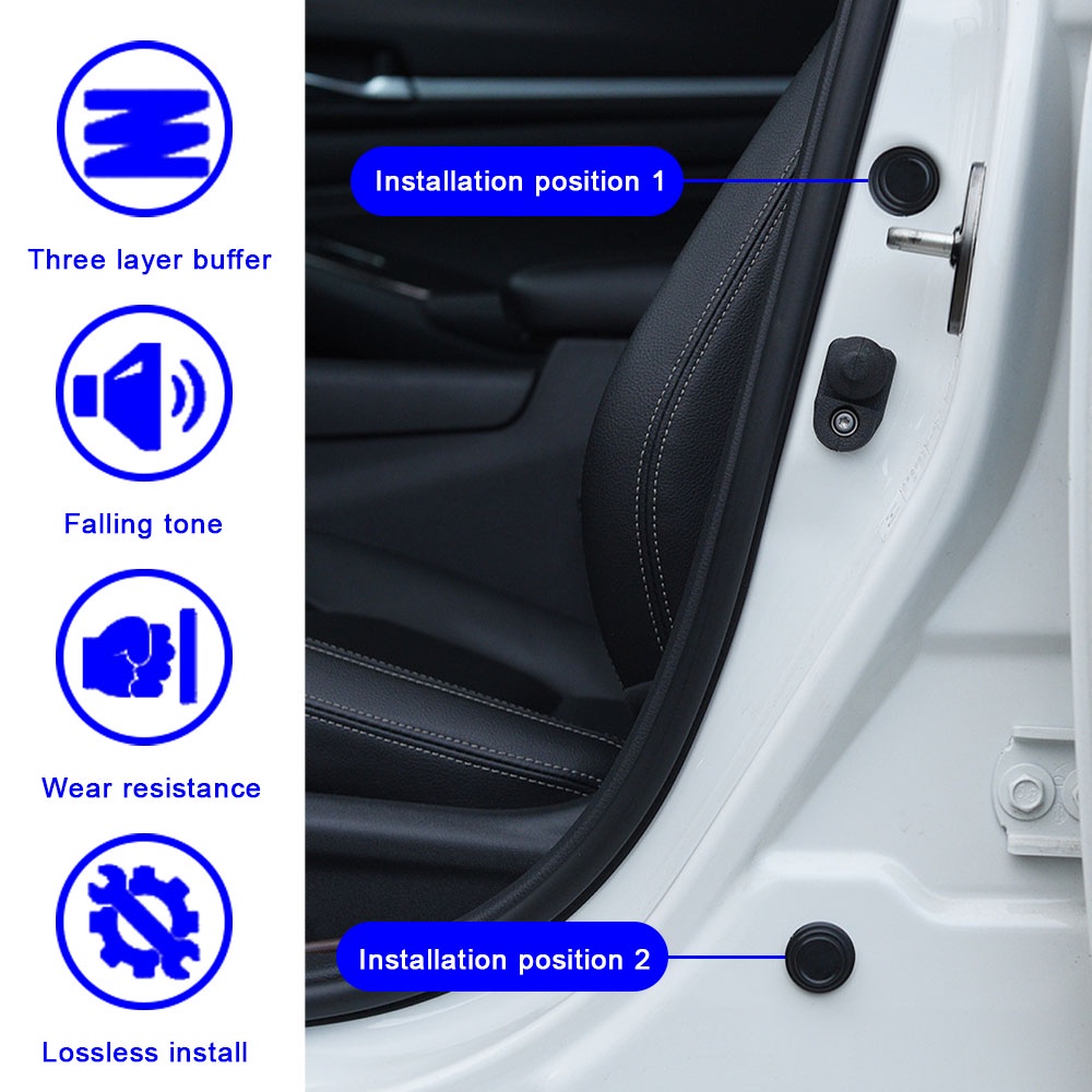 8-piece set Pengganjal Pintu Mobil crash pad door shockproof Peredam Suara Bantalan Pintu Peredam pad Aksesoris Mobil