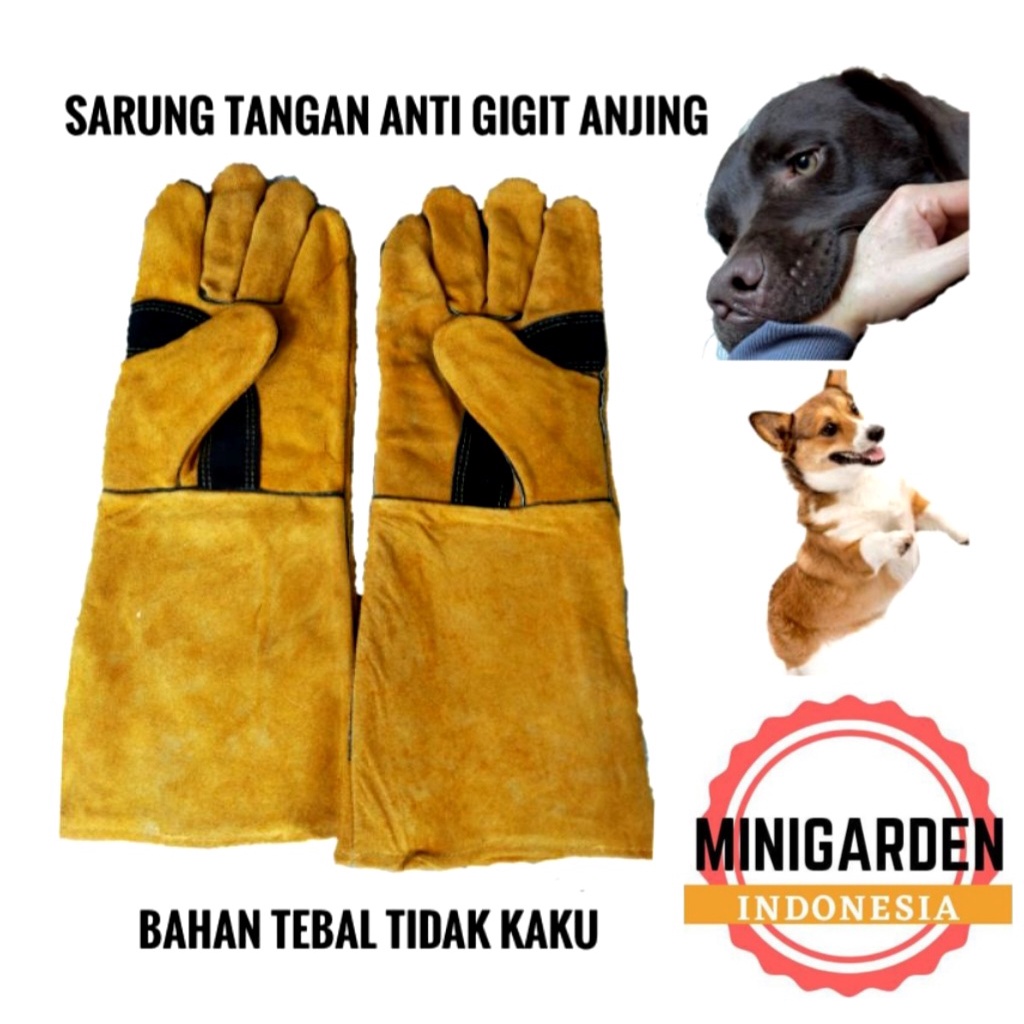 SARUNG TANGAN PELINDUNG GIGITAN HEWAN ANJING REPTILE BURUNG ANTI BITE COKLAT