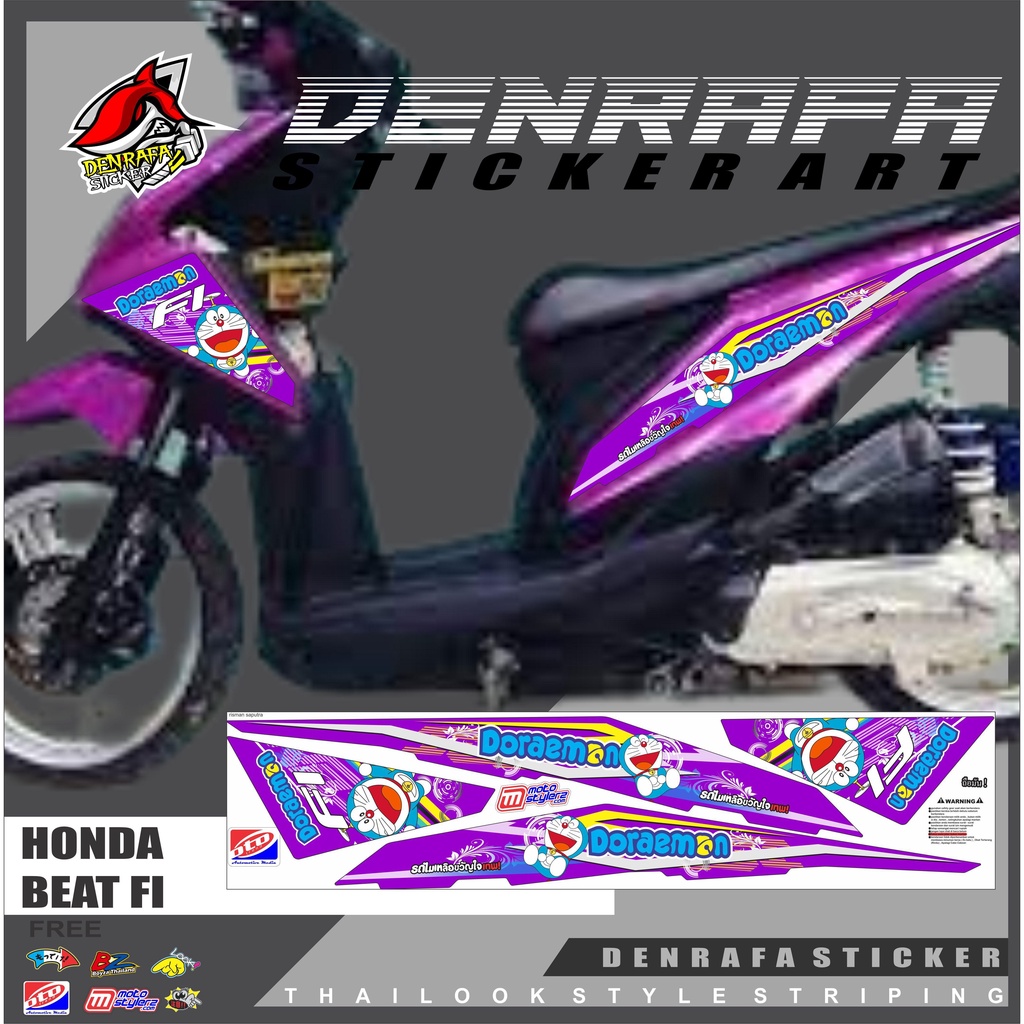 STRIPING MOTOR BEAT FI 2011 - 2014 - DECAL STRIPING MOTOR HONDA BEAT FI DORAEMON