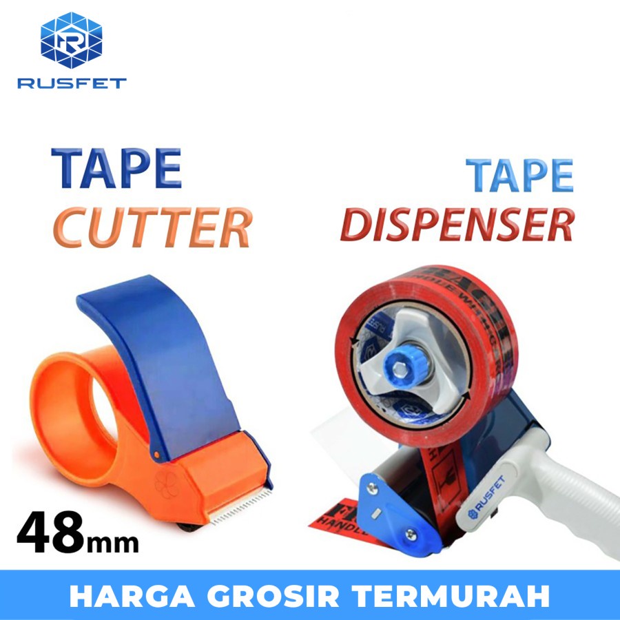 Tape Dispenser cutter Rusfet Alat Pemotong Lakban isolasi