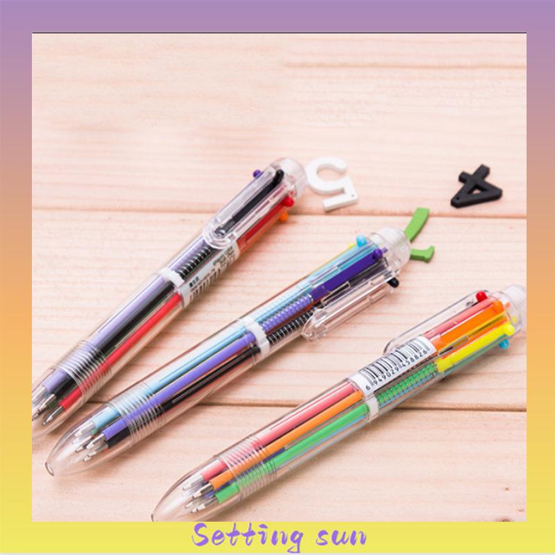 Bolpen 6-in-1 0.5MM Multi Warna Untuk Stationery Anak Sekolah Kantor bolpen TN