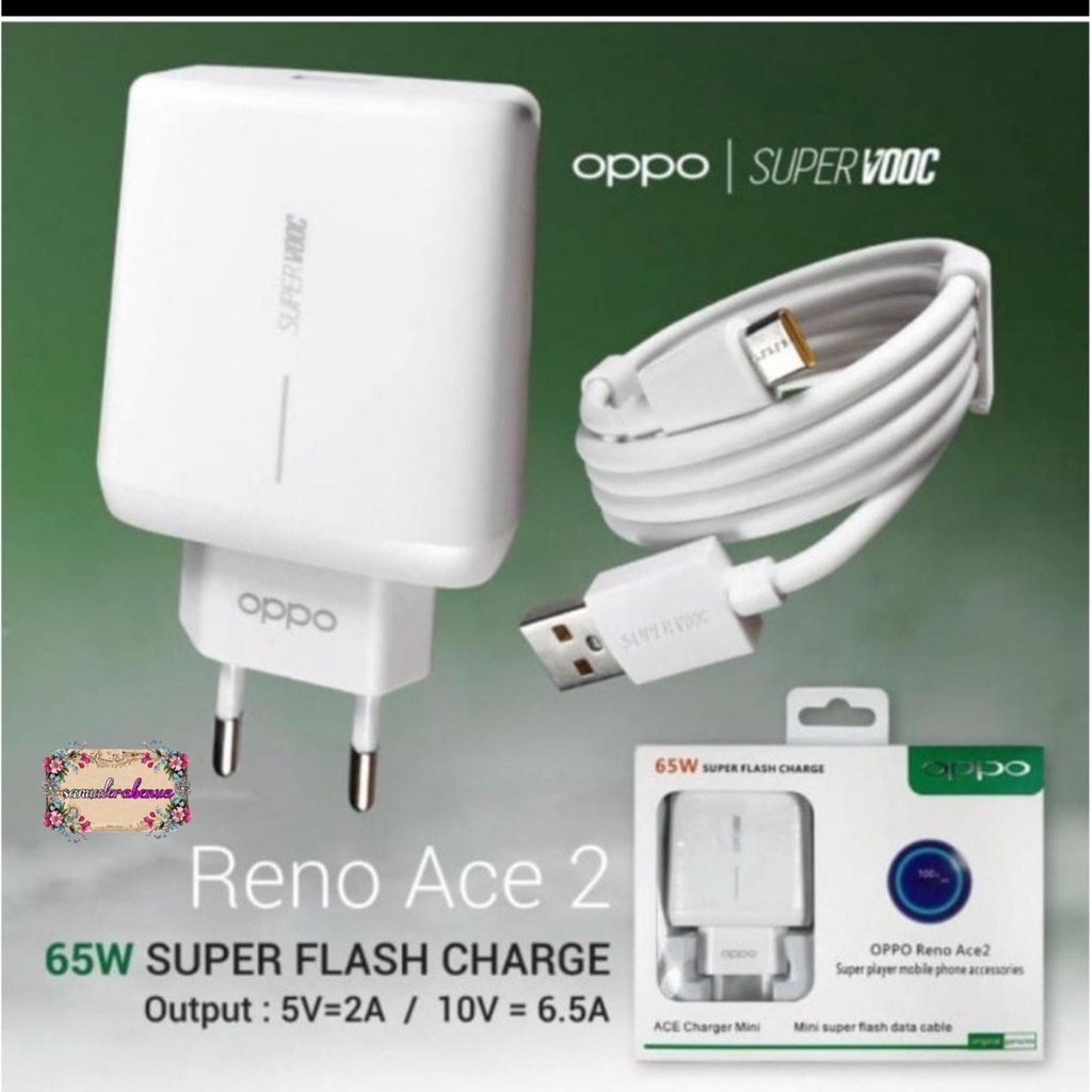 Charger Cashan tc Oppo 65W Type C Super Vooc Reno Ace 2 usb cable data C Charge Fast Charging Support TypeC Original 100% A5 2020 a9 2020 reno4 SB4577