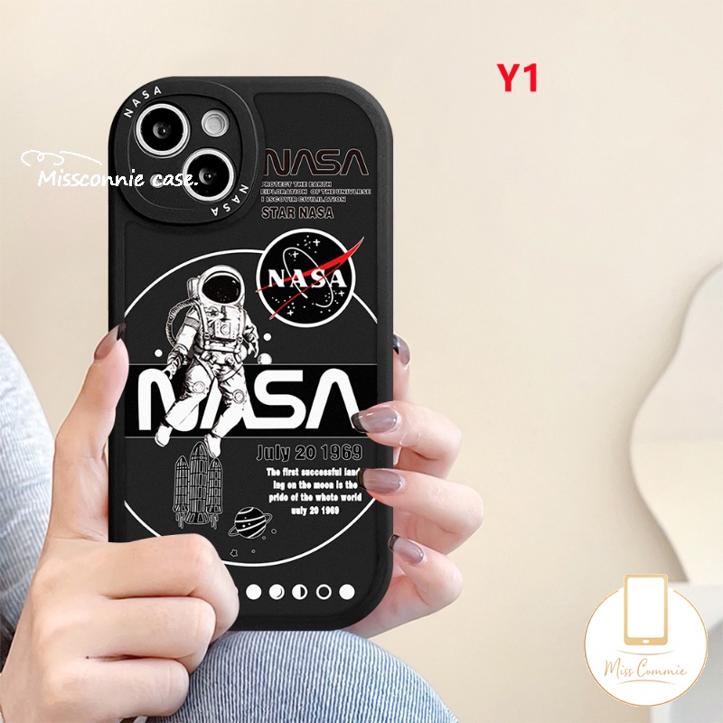 Case NASA Merk Trendy Untuk OPPO A54 A16 A17 A95 A96 A78 A58 A12 A5s A55 A17K A15 A77s A16K A74 A57 Reno 8T 5Z 8 7 7Z 5F 5 6 A76 A16E A3S A1K A94 A7 A53 A92 A9 Sarung TPU Lembut A5 A31