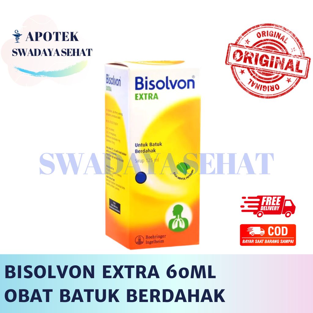 BISOLVON SOLUTION LARUTAN 50ML - KIDS SYRUP 60 ML - EXTRA 60ML - Obat Batuk Berdahak Anak Sirup Botol