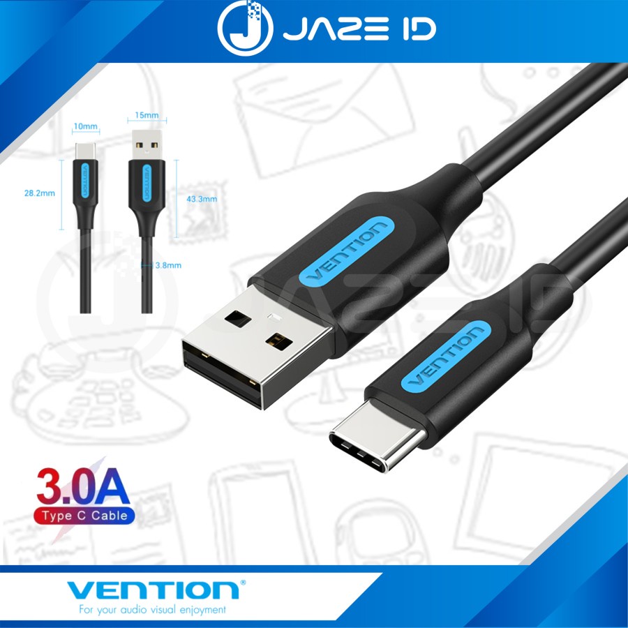 Vention Kabel Data USB Type C 3A Fast Quick Charge Android 2M 3M