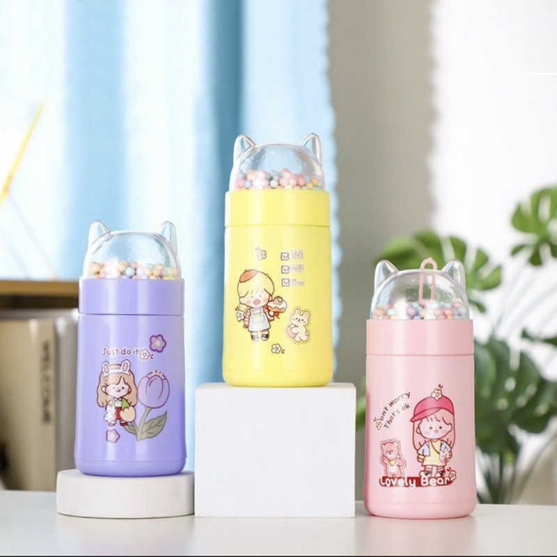 Botol Minum Kaca Kucing Botol Anak Cute Botol Serbaguna