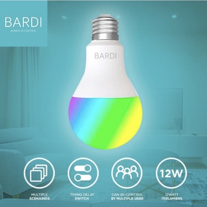 BARDI SMART LIGHT BULB 12W RGBWW WIFI - BOHLAM LAMPU PINTAR