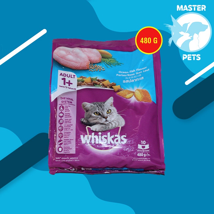 Cat Food Whiskas Adult 480gr makanan kering kucing dewasa 480 gram