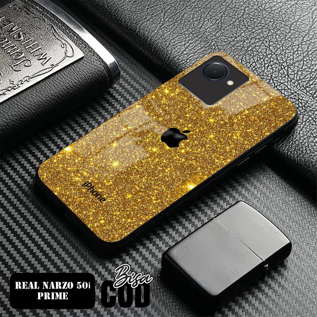 Softcase Glass Kaca Realme Narzo 50i Prime - LS08 - Softcase Kaca Mewah - Realme Narzo 50i Prime - S