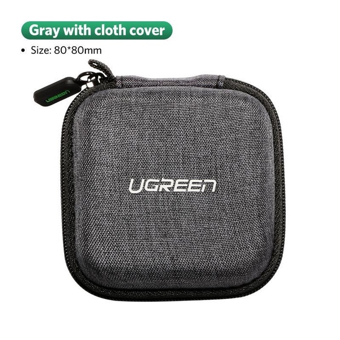 Ugreen Fabric Organizer Case Earphone/Charger/Memory Card 70576/70577 - Abu-abu