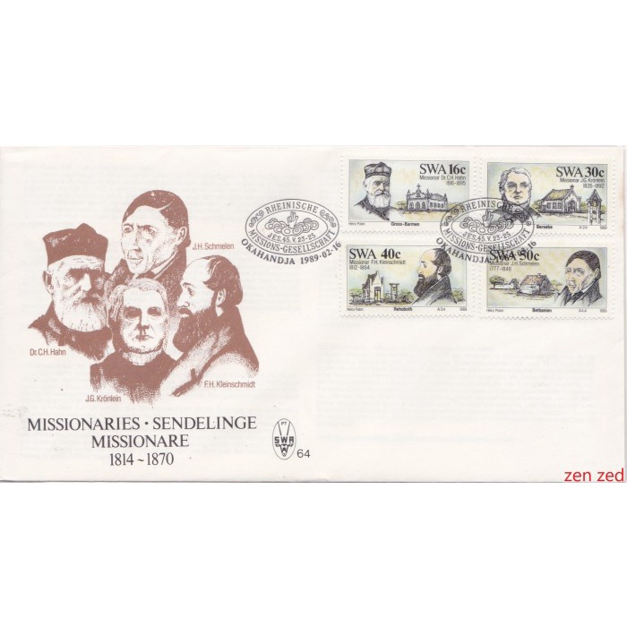 

A689 Prangko South West Africa FDC 1989 Missionaries 1 Pcs