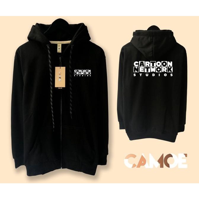 Jacket Cartoon Network Studios Sweater Hoodie Pria Bahan Fleece Sablon Polyflex Zipper Resleting Dep