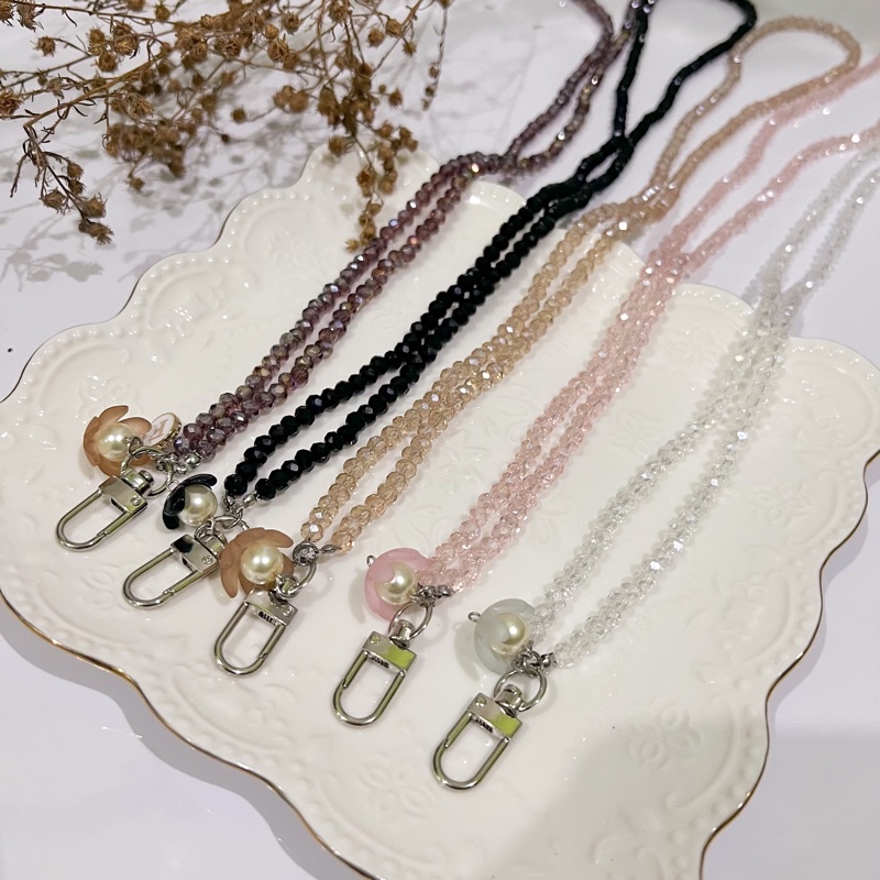 Lanyard Crystal Beads Premium Gantungan Manik Manik