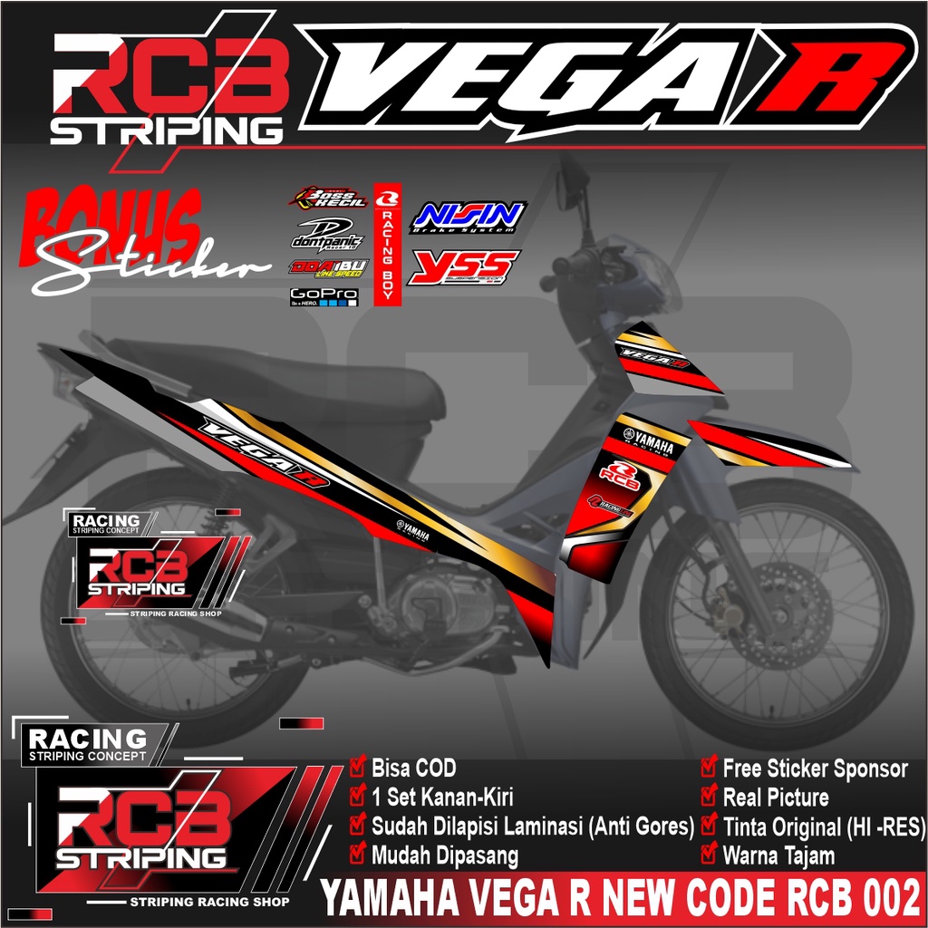 Sticker Vega latin Striping Variasi YAMAHA VEGA R Semi Full striping vega r New Design vega RCB 002