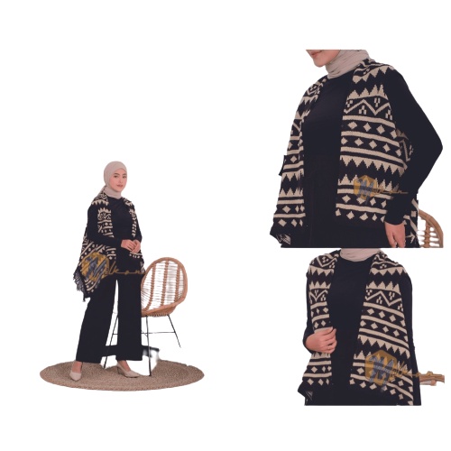 Cardigan Wanita Rajut Tribal Maroko