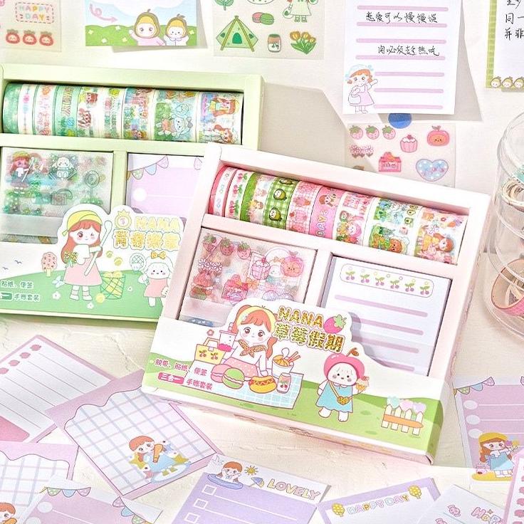 

ASH6-3IRA0 GAEKOPEDIA || GIFT PACKAGE STICKER WASHITAPE SET NOTE DIY SCRAPBOOK DAN JURNAL PAKET STIKER BOX ISI CUTTER KNIFE + 24 PCS STIKER YD24RKD SOFT PASTEL Paling Dicari