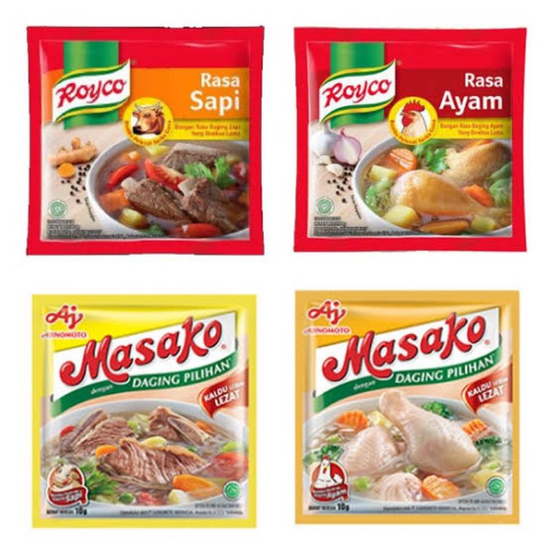 

Masako / Royco Ayam / Sapi Rencengan Isi 12 Sachet