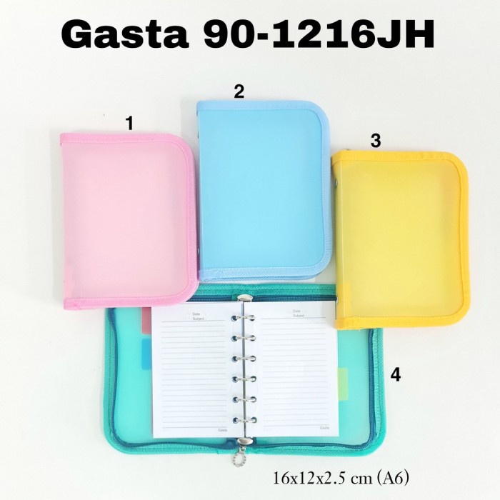 

PRO Binder Note GASTA 90K-PP Cover Warna Polos Sleting/Map Binder - 1216JH