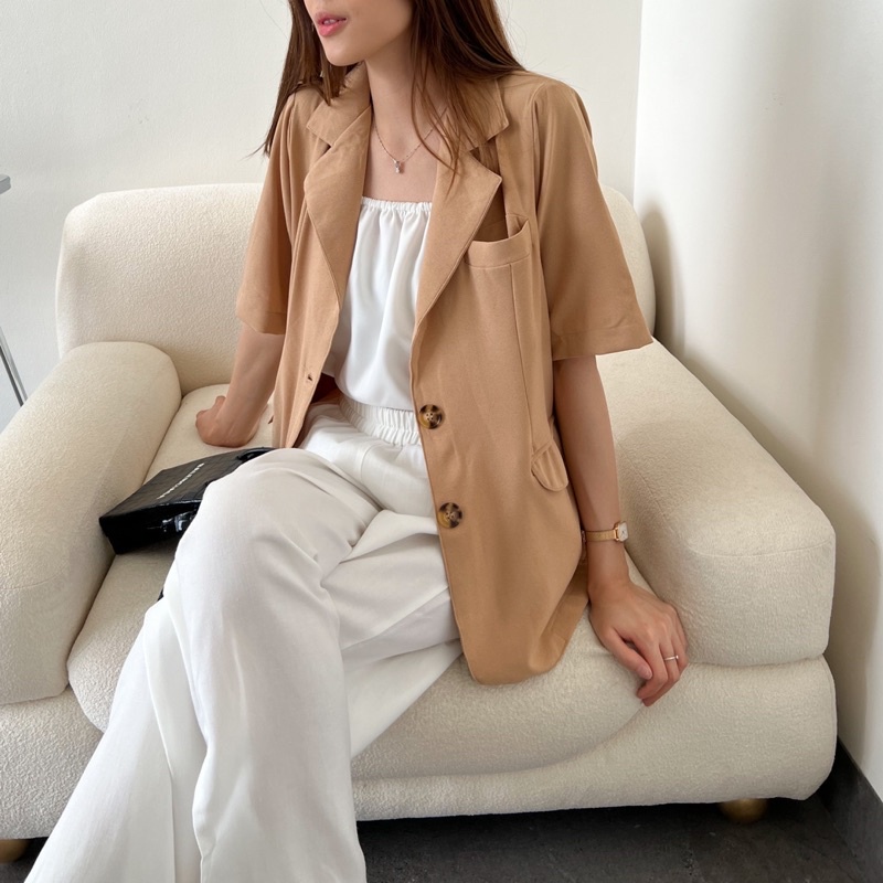 Beige Studio - Shauna Blazer / Blazer Lengan Pendek Wanita