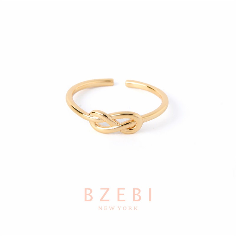 Bzebi Cincin Emas Berlian 18k Cincin Terbuka Dapat Disesuaikan Anti Karat Gaya Korea Aksesoris Fashion Wanita Aksesoris Harian Perhiasan Premium Hadiah Ultah Dengan Box 908r