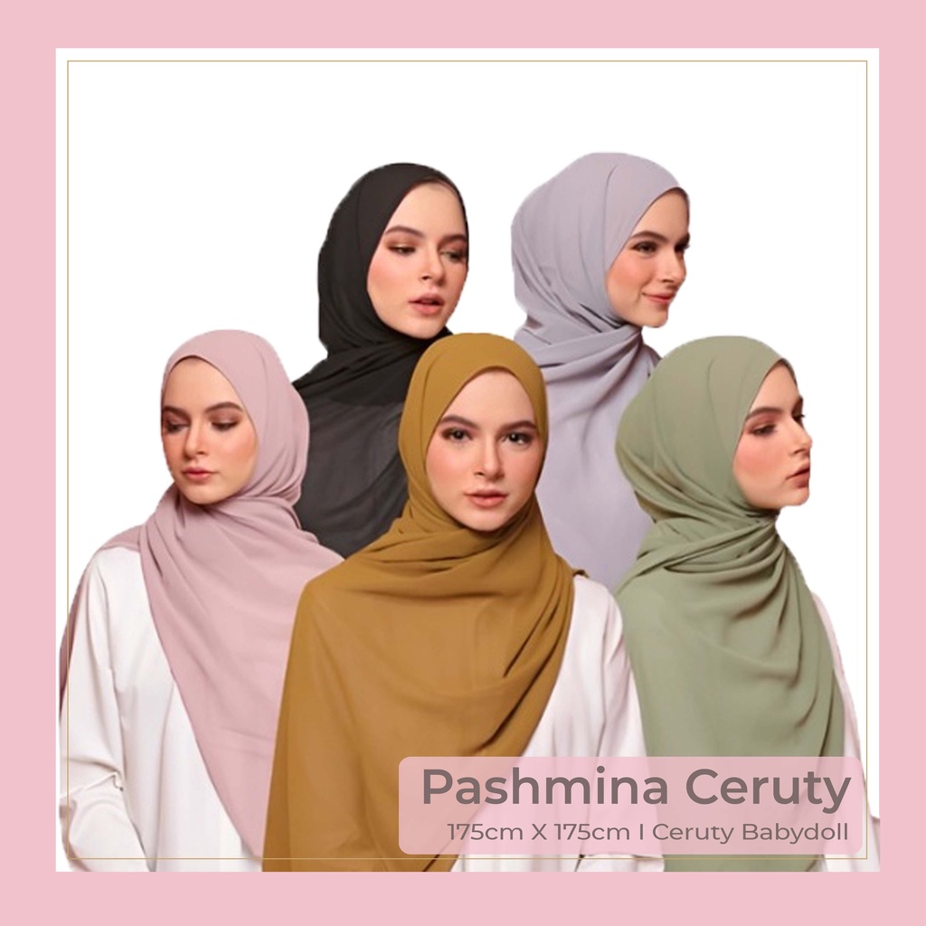 Pashmina Ceruty Babydoll - Warna Lengkap