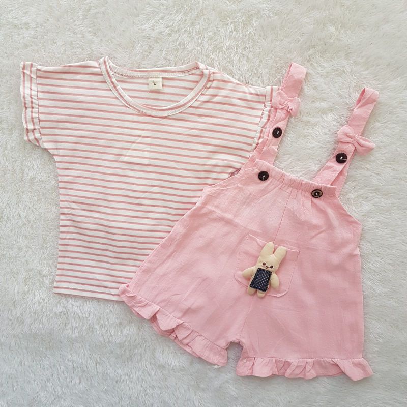 Setelan Bunny Overall set