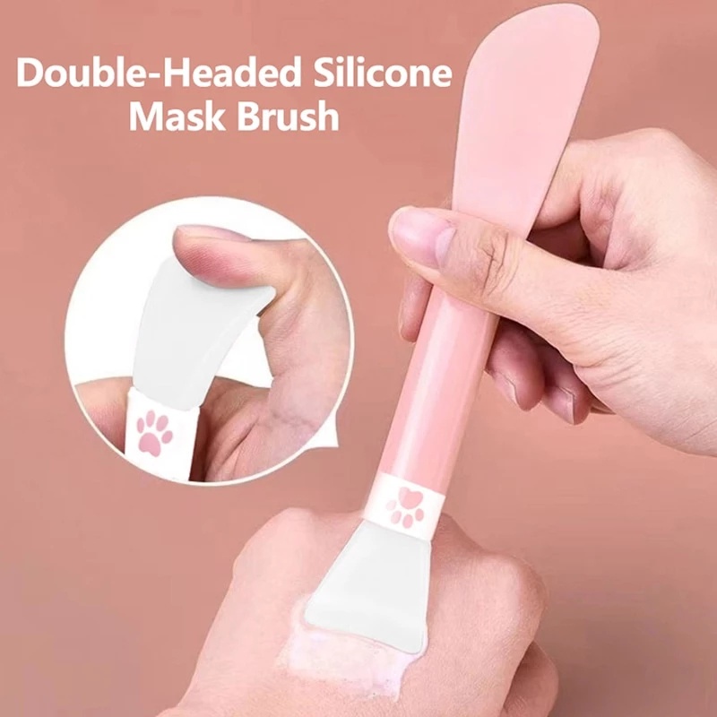 [Harga Grosir] 1pcs Cute Claw Double-Headed Mask Brush New Silicone Mud Mask Sikat Kecantikan Wajah Lembut Tidak Mudah Cacat Sikat Masker Alat Perawatan Kulit Untuk Wanita