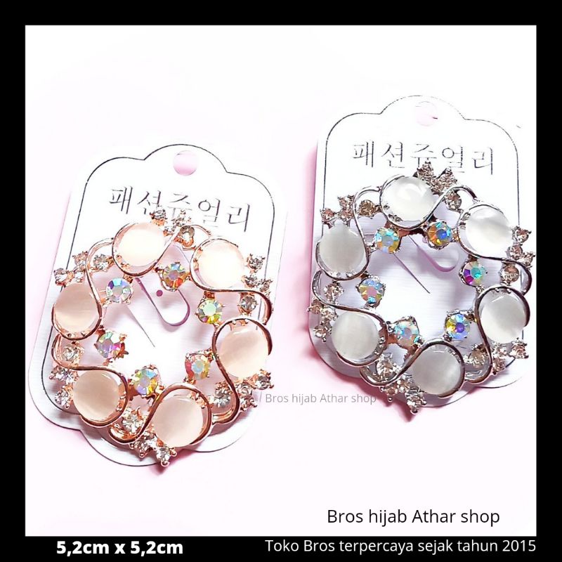 Bros jilbab Mewah Bros Batu Cat Eye Bross Pin Bulat Peniti Hijab Premium By Bros Hijab Athar Shop