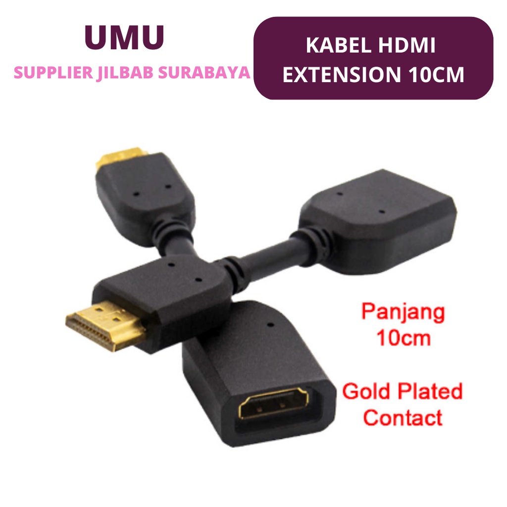 (UMU SUPPLIER) KABEL HDMI EXTENSION 10CM MALE TO FEMALE PERPANJANGAN VIDEO VGA TV