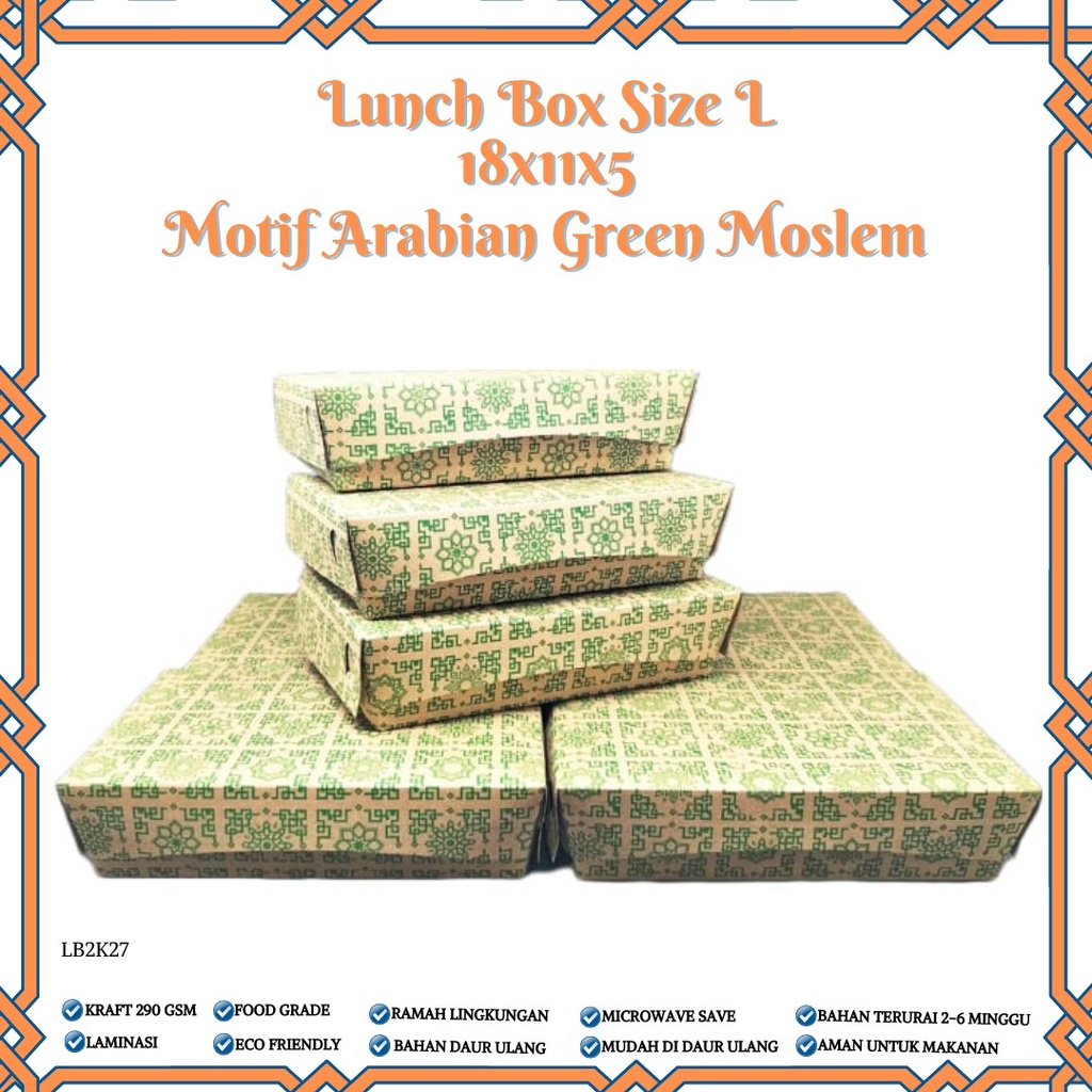 Paper Lunch Box Large Lunch Box Large (LB2K27-Laminasi)