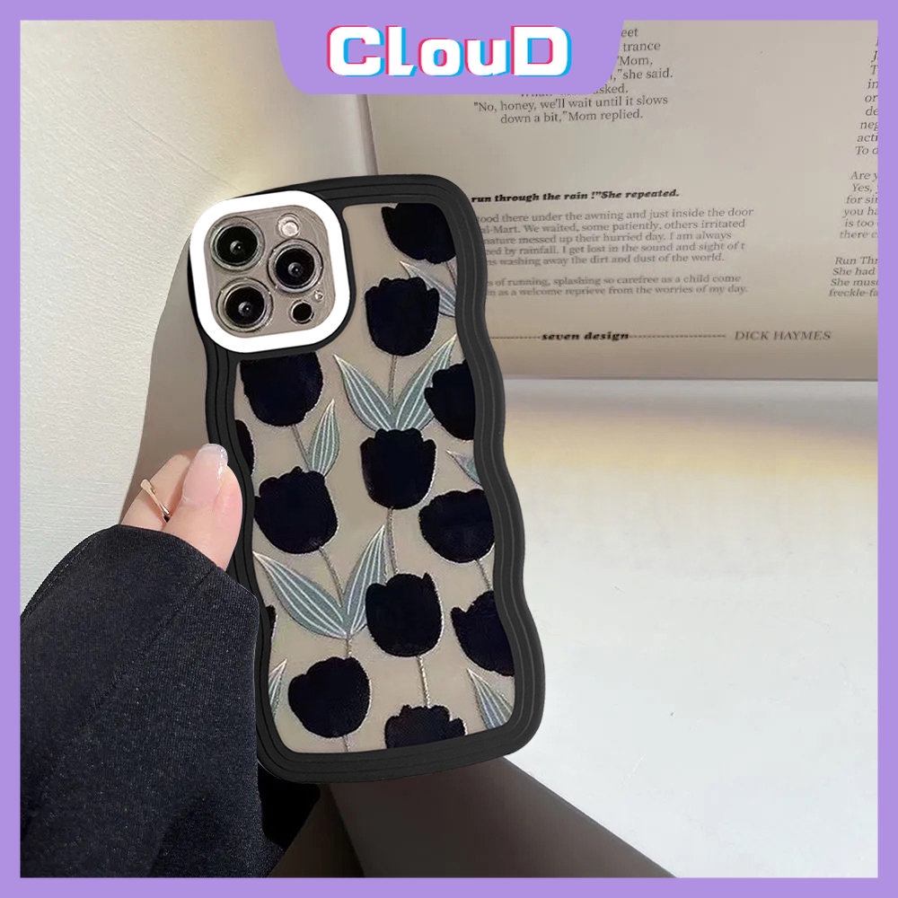 Casing Soft Case Redmi A1 10C 10 9 9T 9A 9C 10A A1+Redmi Note10 11s 11 10s 9s 9 11Pro+8catatan 9Pro 10Pro Max PO CO X3 NFC Pro M3 Mi 11T Fashion Retro Bunga Tulip Case Tepi Bergelombang