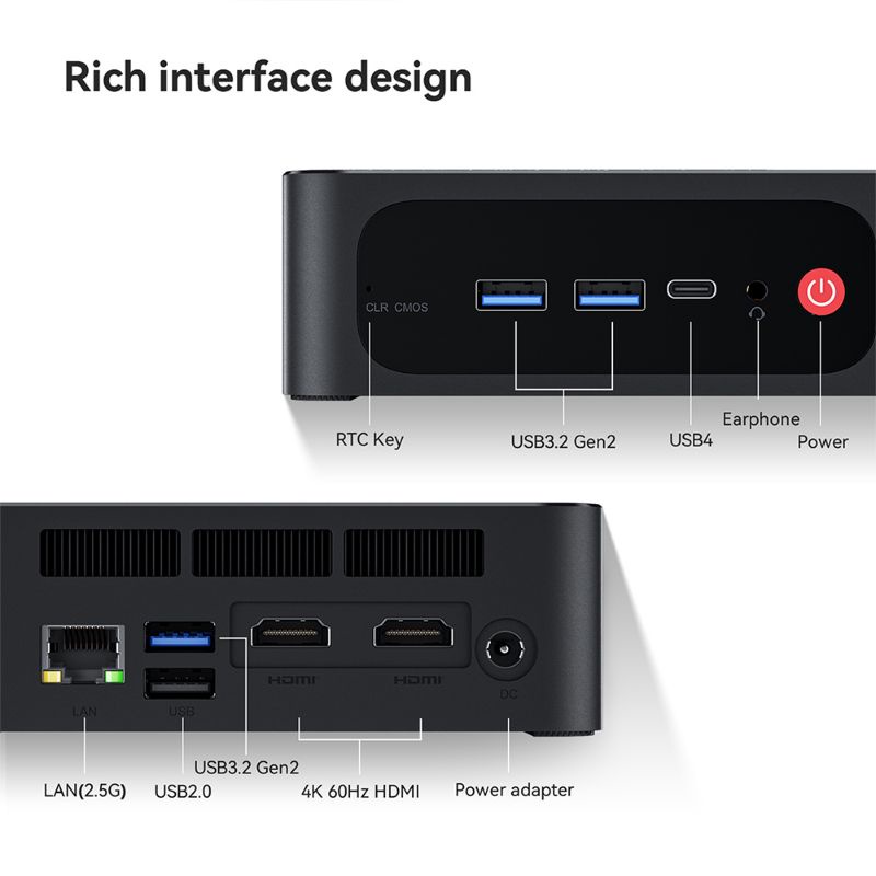 Mini PC Beelink SER6 6600H AMD Ryzen 5 16/500GB Dual HDMI Wifi Windows 11 Pro