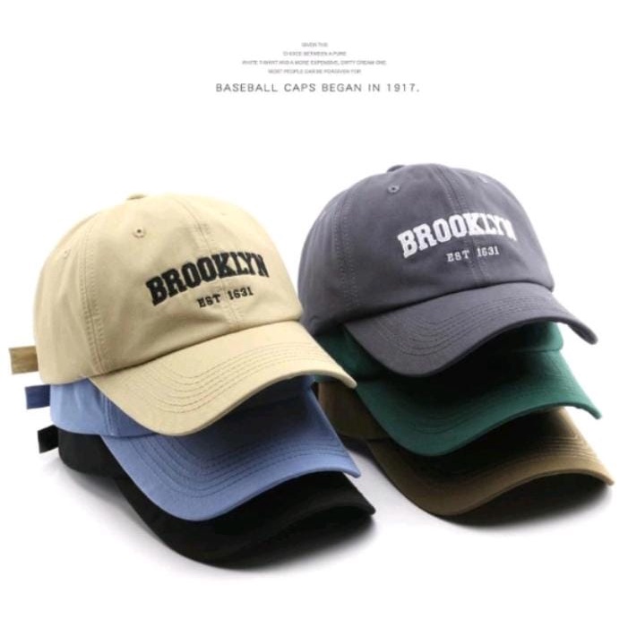 Topi Baseball Cap Unisex Bordir BROOKLYN EST 1631 Pria dan Wanita Termurah