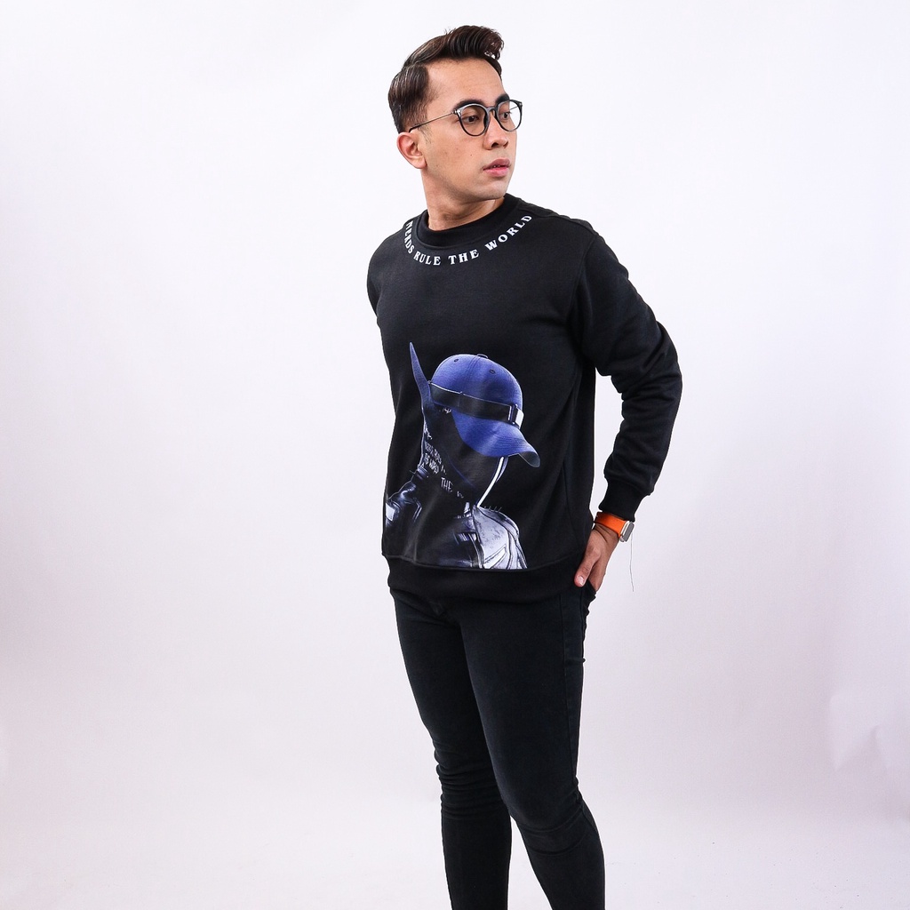 Parisdivarious Sweater Hoodie Sweatshirt Crewneck Rabell Ninja Bahan Fleece Size S - XXL (Pria &amp; Wanita)