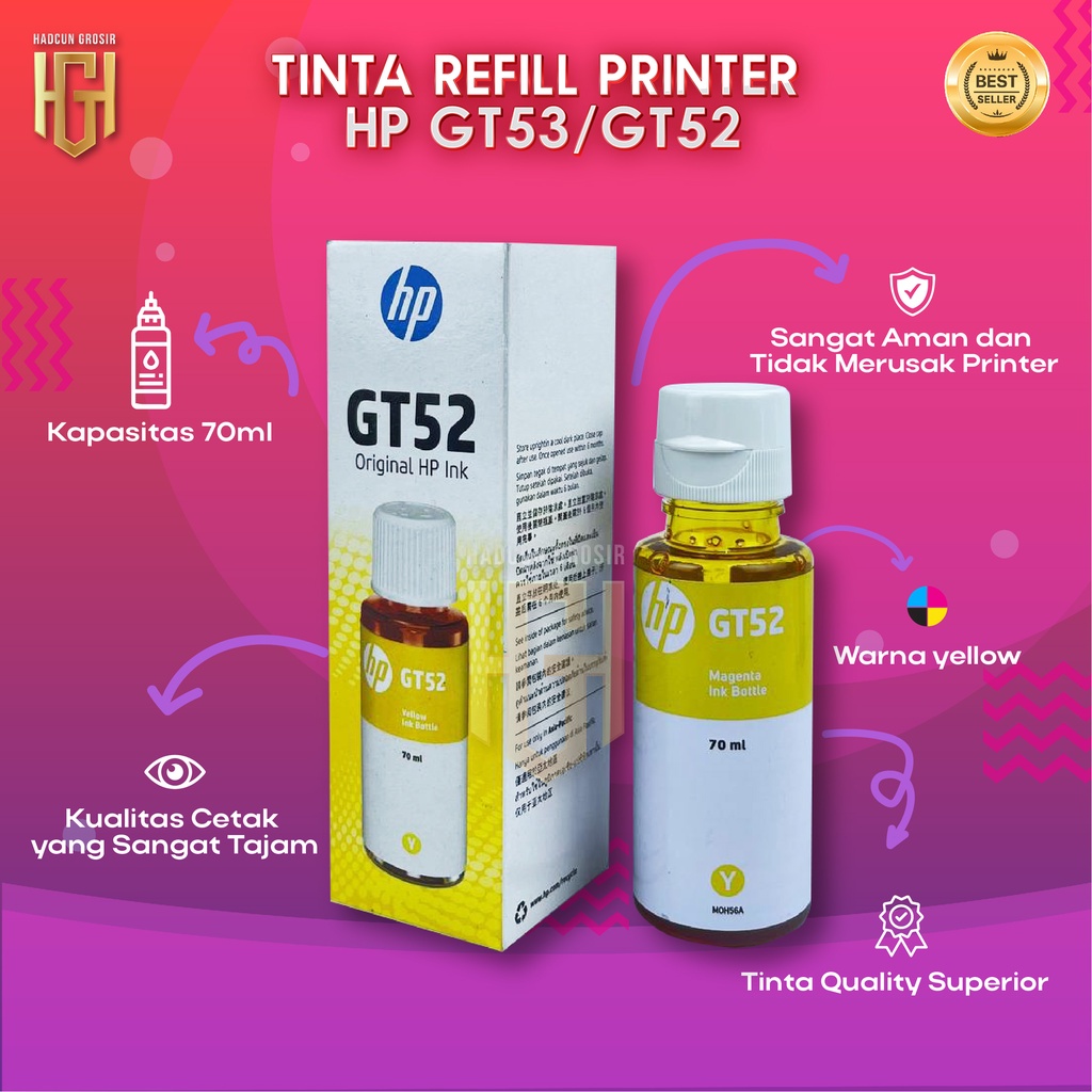 1 SET 4 PCS Tinta HP GT53 GT52 Tinta Printer GT5810 GT5820 Dus Baru